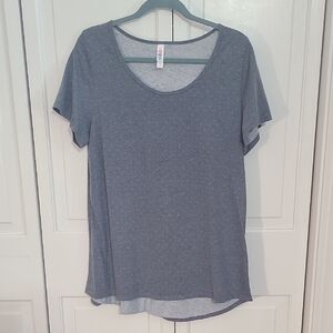 LuLaRoe Heathered Gray Polka Dot Short Sleeve Tee